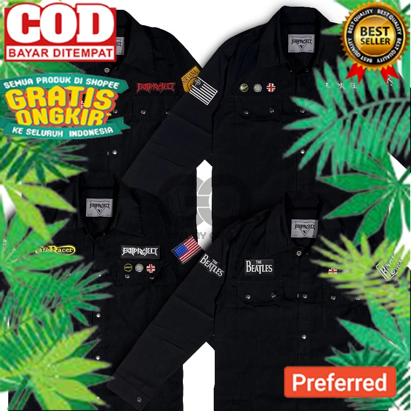 JAKET PRIA - Field Jacket semi parka | Jaket Trucker semiparka pria / cowok  Hitam full bordir ( emb