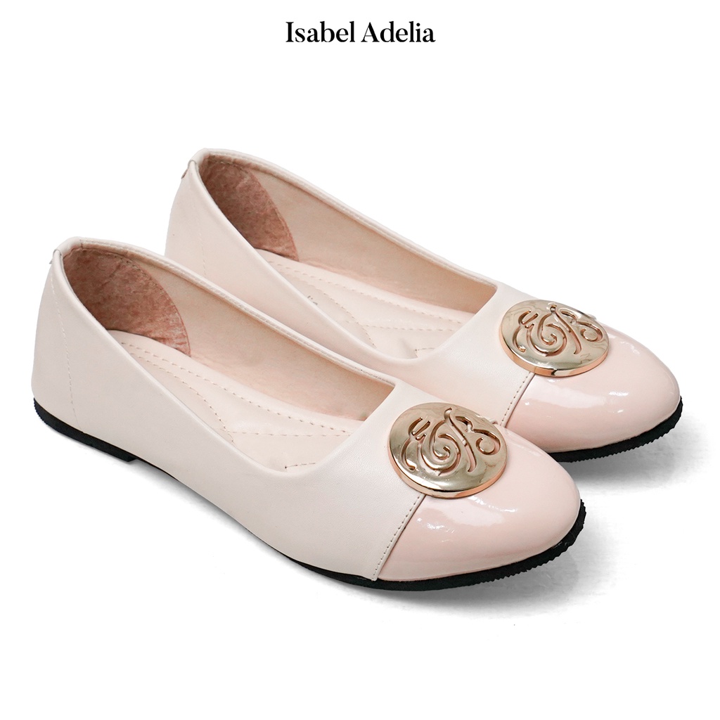 Isabel Adelia Sepatu NEOMA Flatshoes Wanita Hitam Cream Mocha