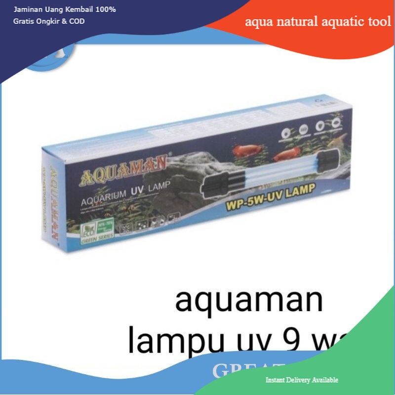 lampu celup uv 9 WATT kolam aquarium UV AQUAMAN 9 WATT