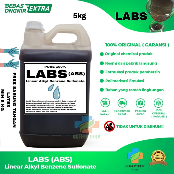 LABS 5KG 100% MURNI / LAS  Linear AlkylBenzene Sulfonate 100% / LABSA