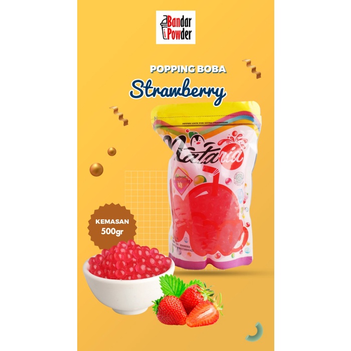 

St22- Popping Boba Strawberry 500gr Distributor Topping Minuman Bubble Drink - Strawberry