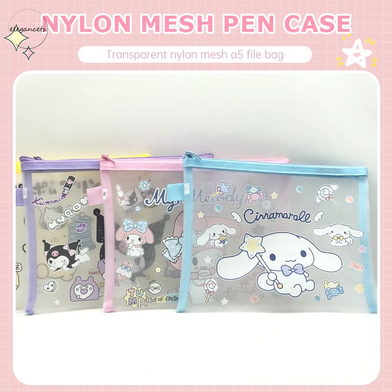 

Kartun Sanrio File Pouch Kantong Alat Tulis Nilon Ziplock Transparan Alat Tulis E