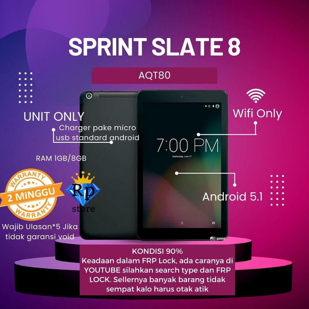 Xiaomi Huawei Lenovo Samsung Galaxy Tab Pad A8 A9 A10 S5 S6 S7 S8 S9 Tablet Android Bekas