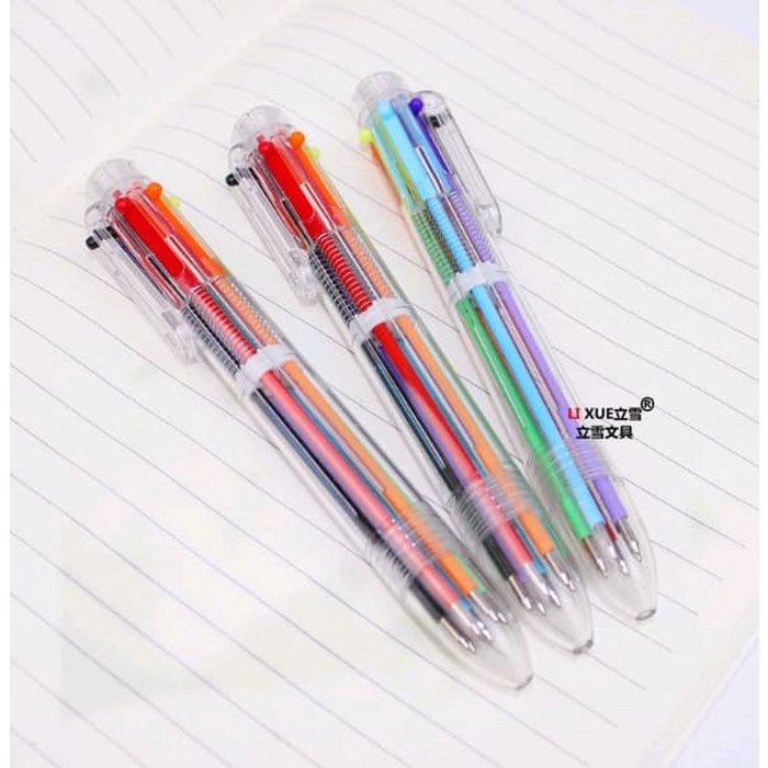 

GW PULPEN 6 WARNA ISI TINTA 6IN1 PENA 0.5MM / BALLPOINT PERLENGKAPAN MENULIS MULTICOLOR PEN CASE TRANSPARAN MIX COLOUR
