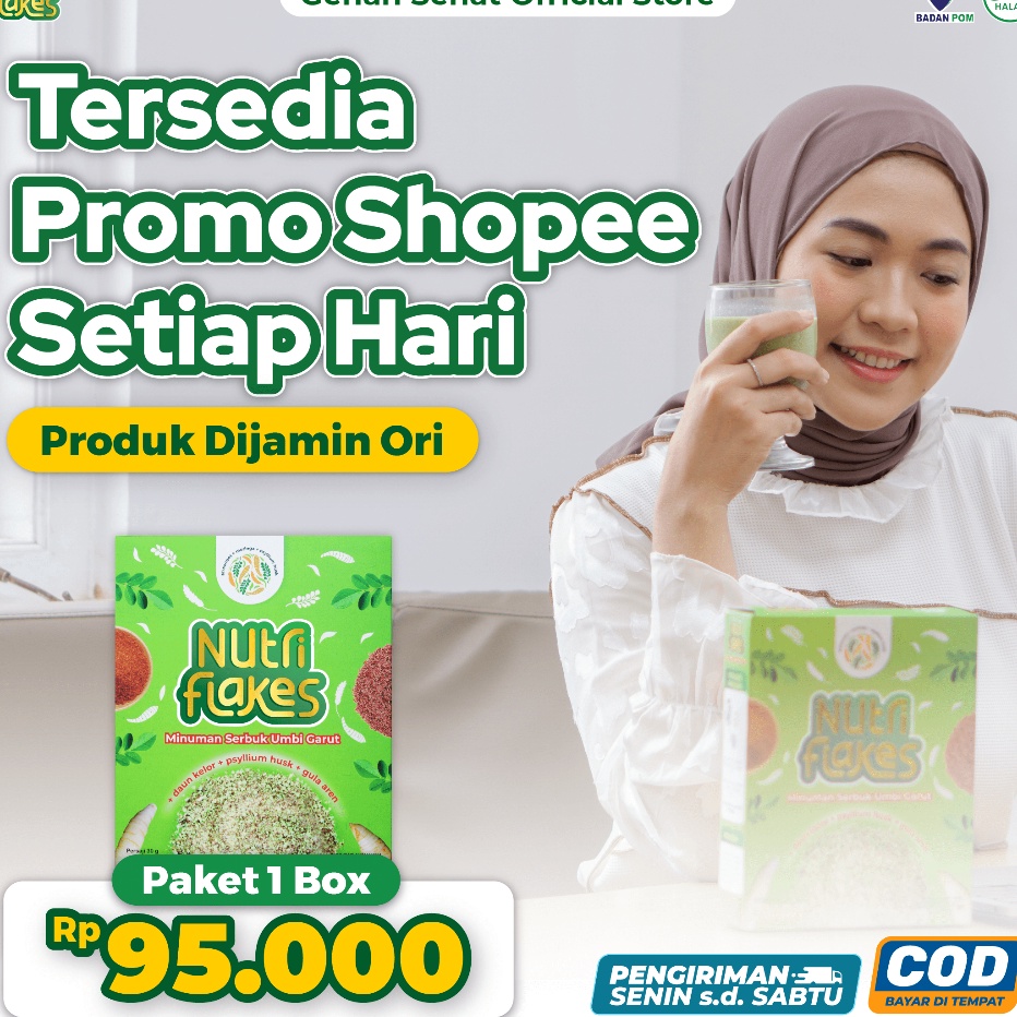 

ORIGINAL Paling Popular Nutriflakes Sereal Umbi Garut Asam Lambung Ampuh Mengatasi Asam Lambung, Maag, Gerd 1 Box Kirim Langsung