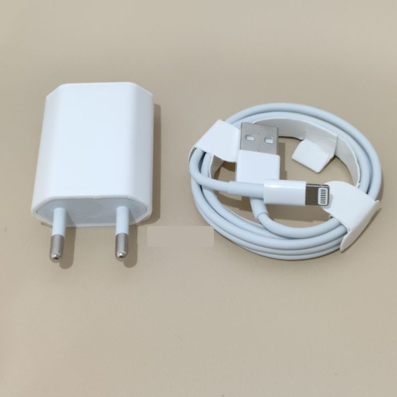 1 Set Paket Charger Iphone Adaptor + Kabel Data Adapter Batok Kepala Charger Casan Chargeran Cesan C