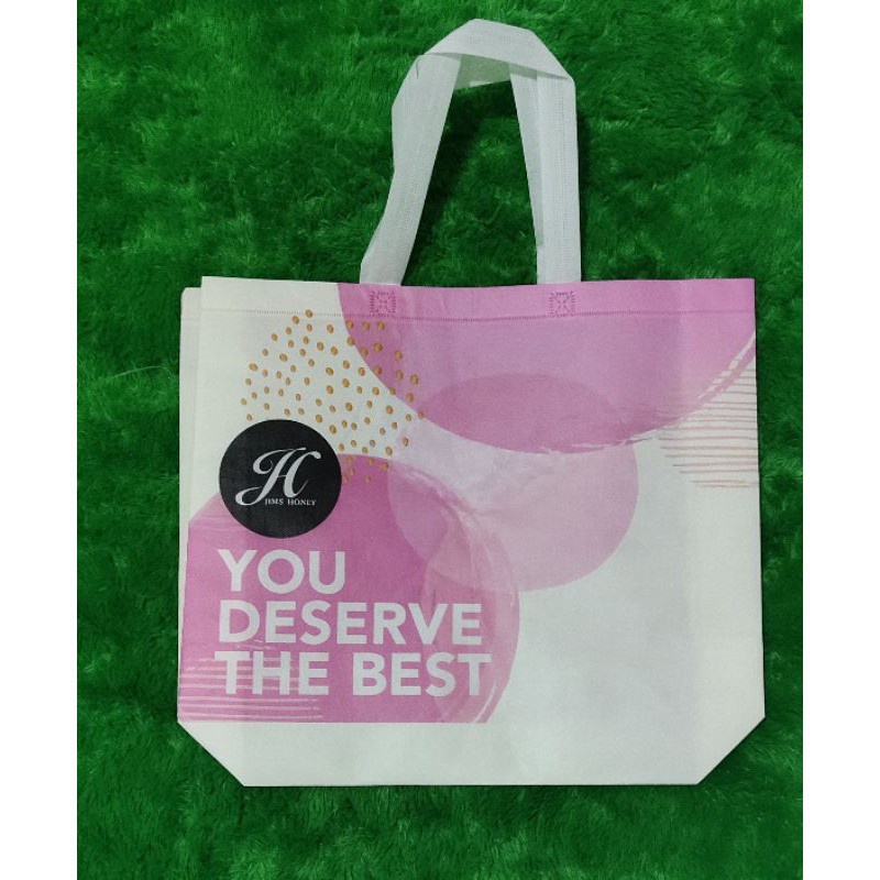 JIMS HONEY GOODIE BAG BESAR PINK tas belanja shopping bag go green murah kuat bahan spunbond