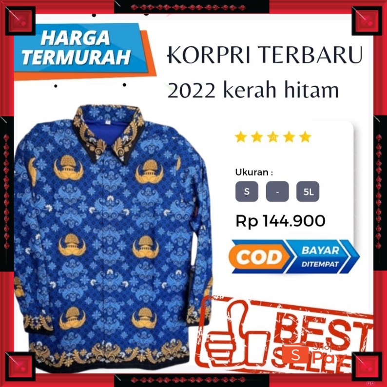 12.12 SERAGAM SALE / Baju korpri terbaru 2022 / Korpri Kerah Hitam / baju korpri pria / baju korpri 