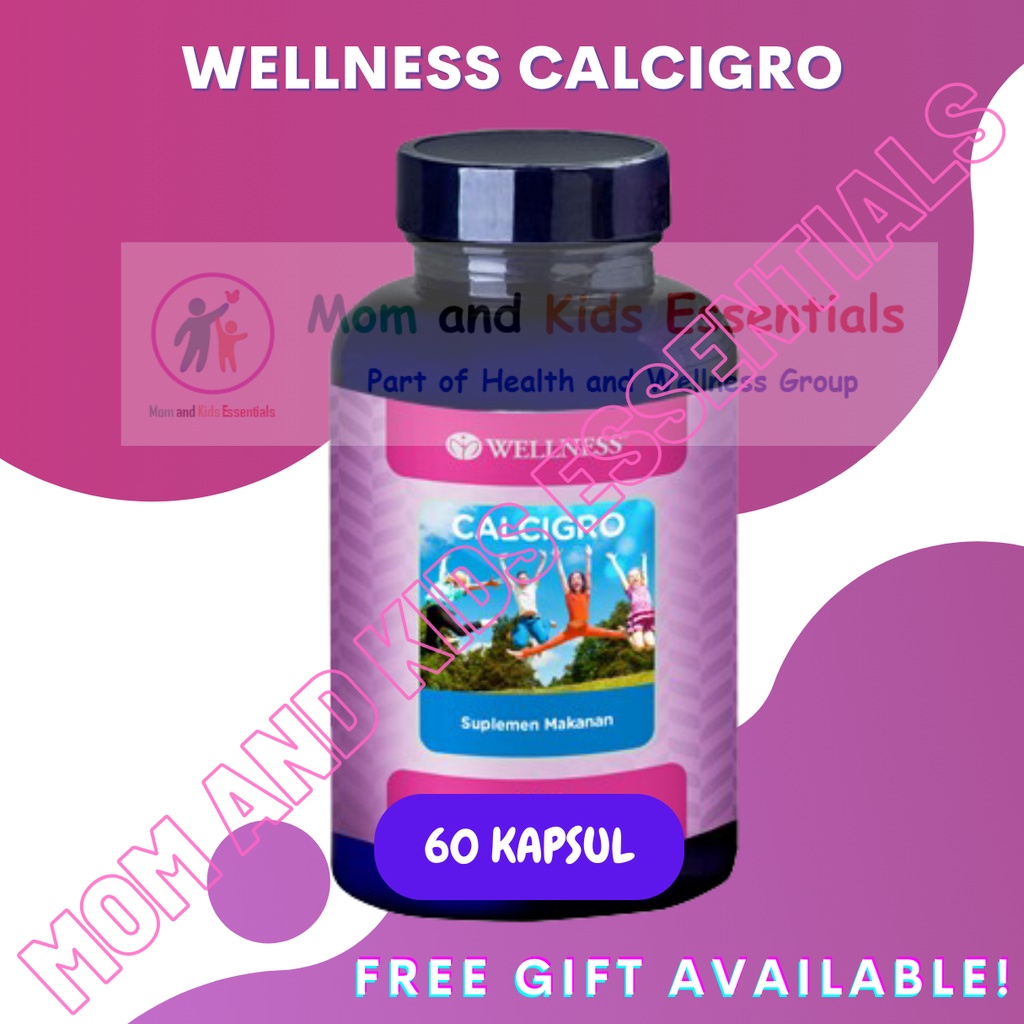 WELLNESS CALCIGRO 60 KAPSUL CALCIUM VIT D VITAMIN TULANG KESEHATAN