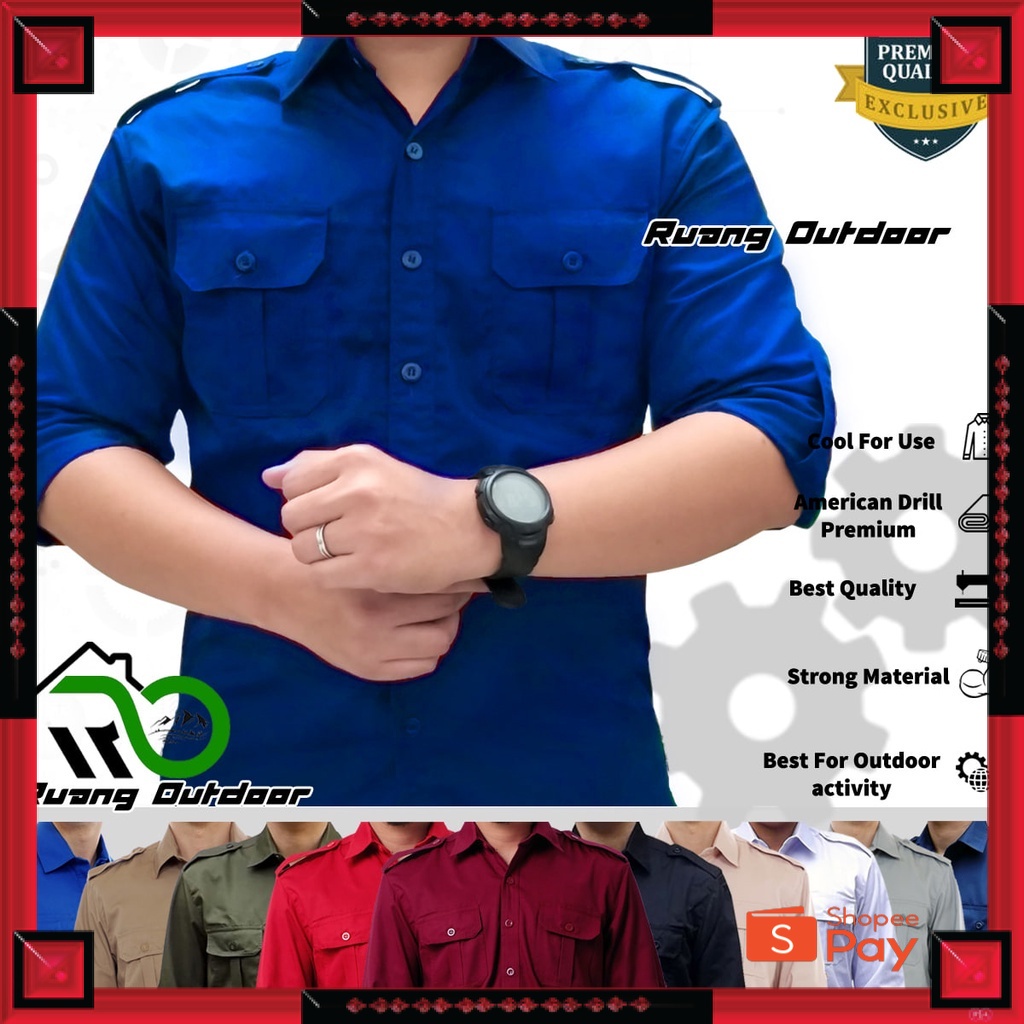 12.12 SERAGAM SALE / Baju Kemeja PDL PDH Lapangan Lengan Panjang - Pakaian Atasan Seragam Pria Wanit