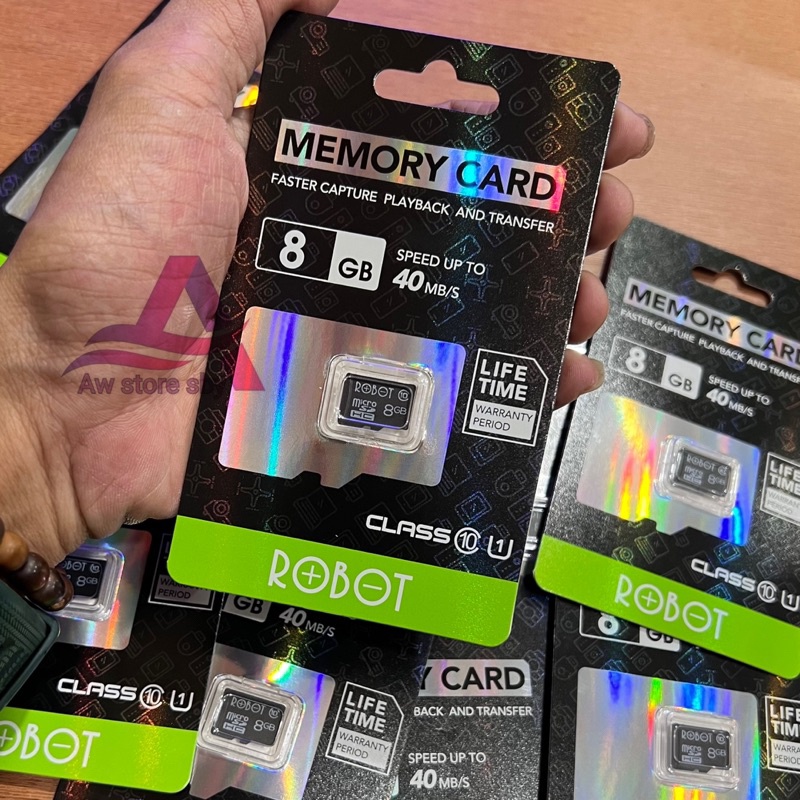 MEMORY MICRO SD CARD 8GB CLASS10 ORIGINAL ROBOT KARTU MEMORI  SUPER SPEED