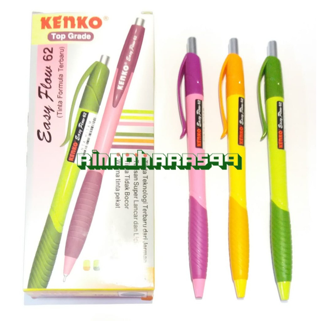 

PULPEN / PENA KENKO EASY FLOW 68 BLACK/ BALLPOINT HITAM ORIGINAL KENKO - 1 PACK