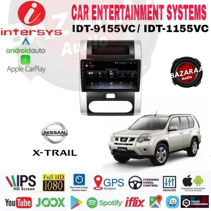 Head Unit Android INTERSYS 10 Inch XTRAIL 2007 - 2014 + Socket PNP