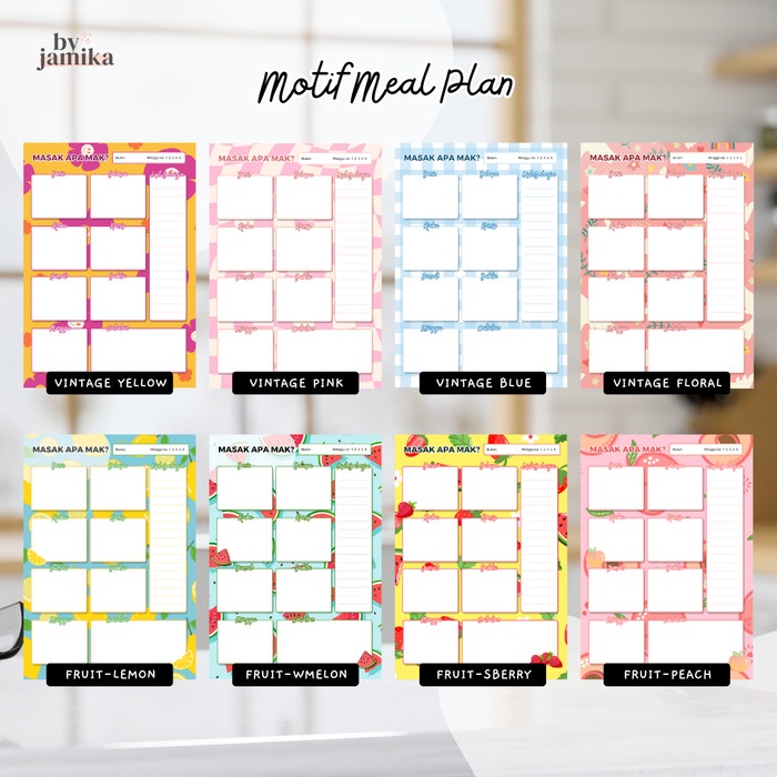 

Weekly meal planner magnetic / jadwal menu magnet mingguan - Fruit Peach