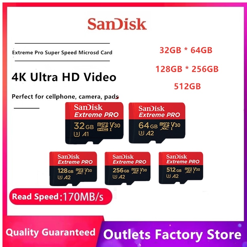 Kartu Memori 32GB/64GB/128GB/256GB/512GB HP Memory Card Class 10 U3 170MB/s Memori card(COD)instant 