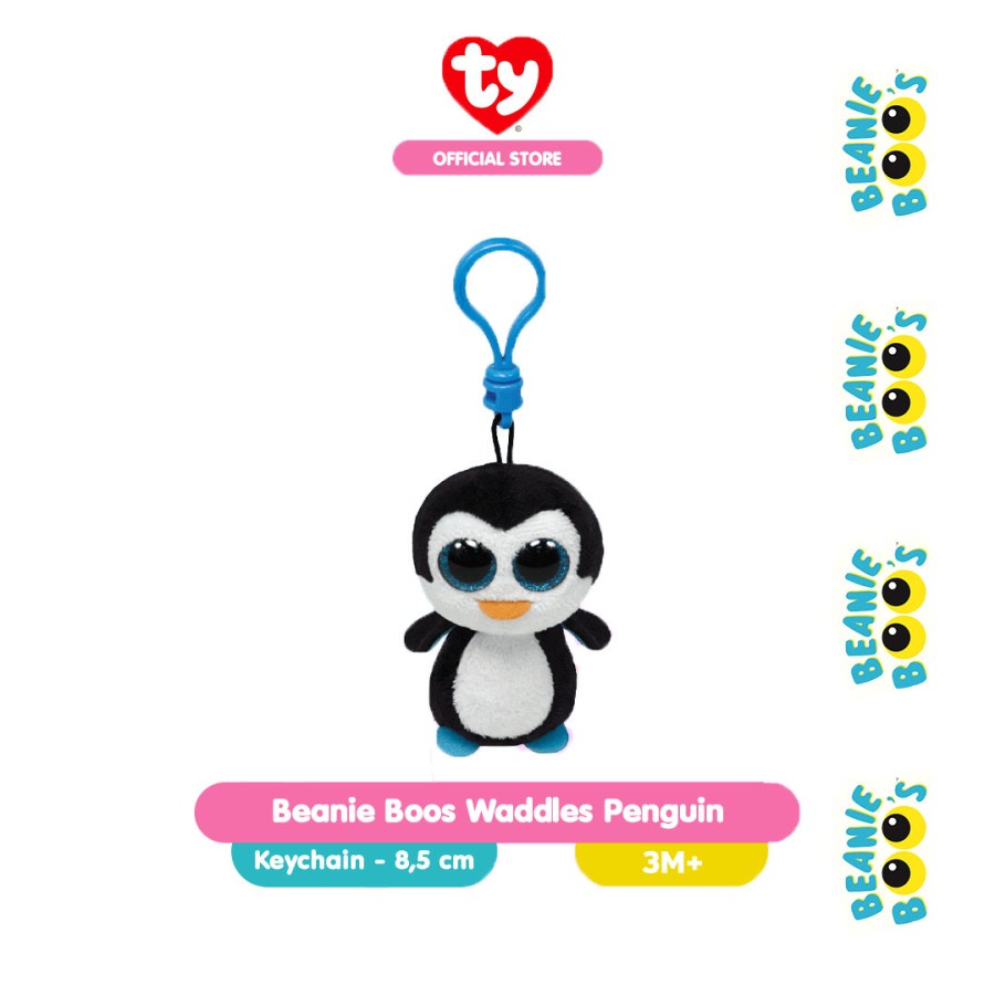 TY Beanie Boos Waddles Penguin Keychain - Gantungan Kunci Boneka