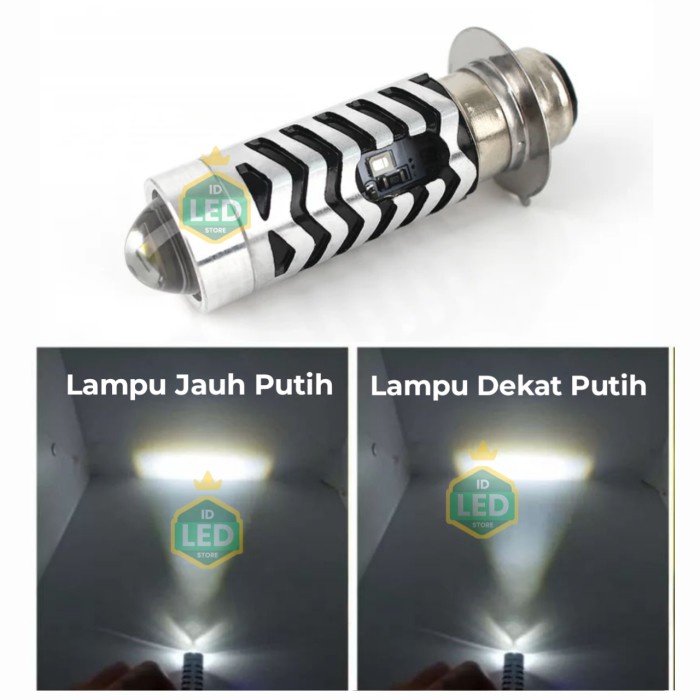 Lampu LED H6 Laser Putih Kuning Lampu depan Motor Bebek Matic - Putih Putih