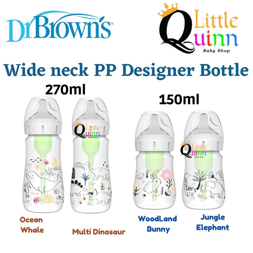 Dr Browns Options+ Wide Neck Designer Bottle - Botol Susu Bayi Dr Browns