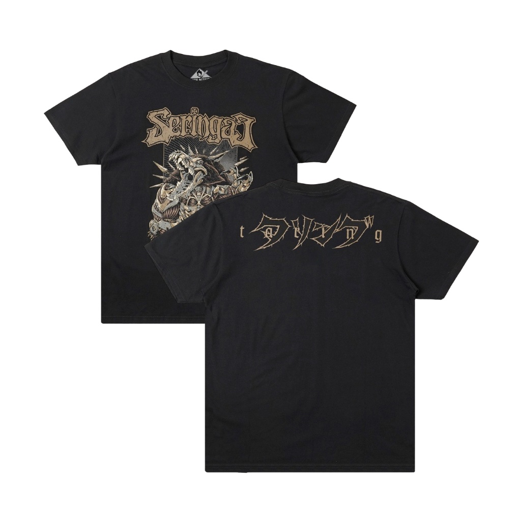 【COD】Seringai - Mecha Wolf Tshirt - Black Tidur pendek Fashion Hardworking T shirt TOP kaos