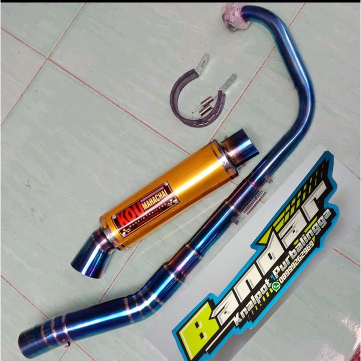 TERMURAH Knalpot Racing KOU leher blue untuk R15 XABRE VIXION SATRIA FU DLL...