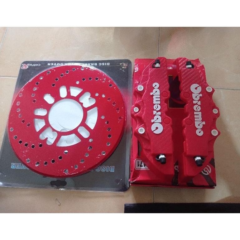 Cover Disk Brake Mobil Plastik Universal Merah