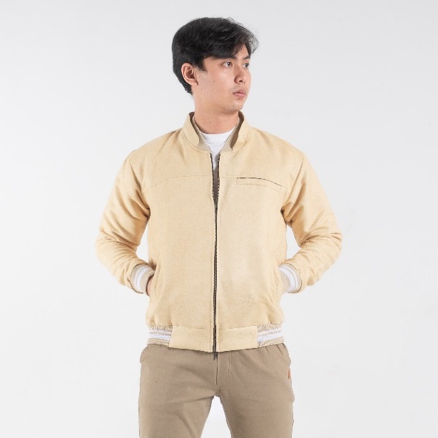 BAPIN Jaket Suede Prime Pria - Jaket Pria Suede Light Cream