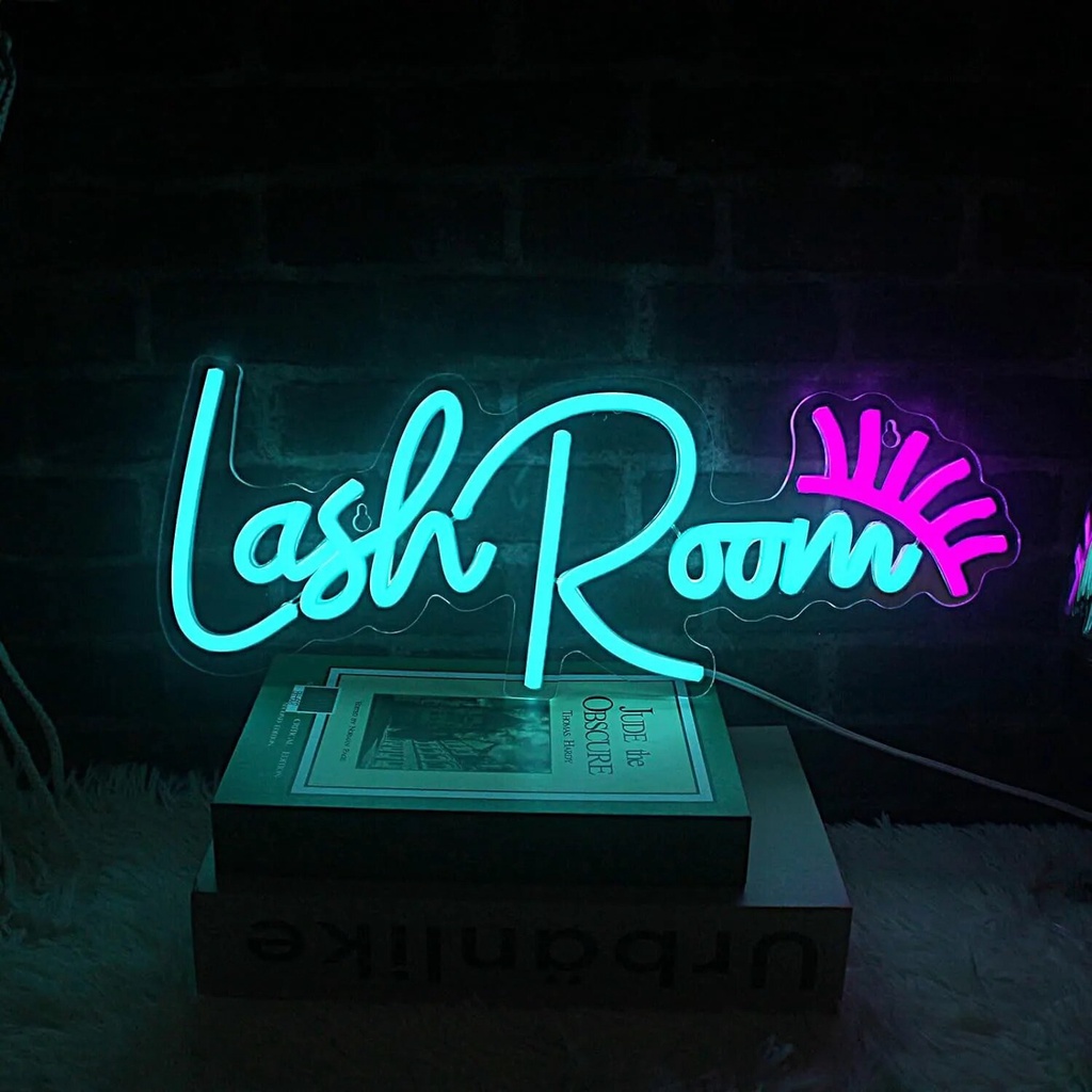 LED Eyelash Room Neon Sign Letter Neon Sign Eyelash Room, Open Neon Sign Wall Decor Makeup Room with