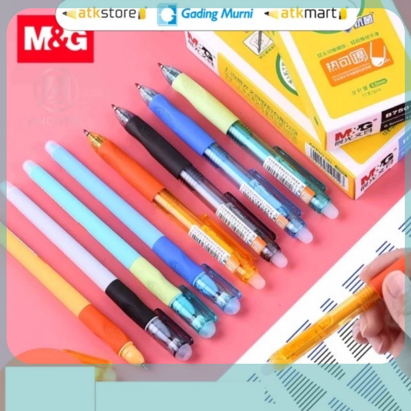 

M&G Erasable Gel Pen Easy Grip Rubber Coating Body Crystal 0.5mm Warna Body pastel Bisa Dihapus / Pena Jel Lucu Bisa dihapus