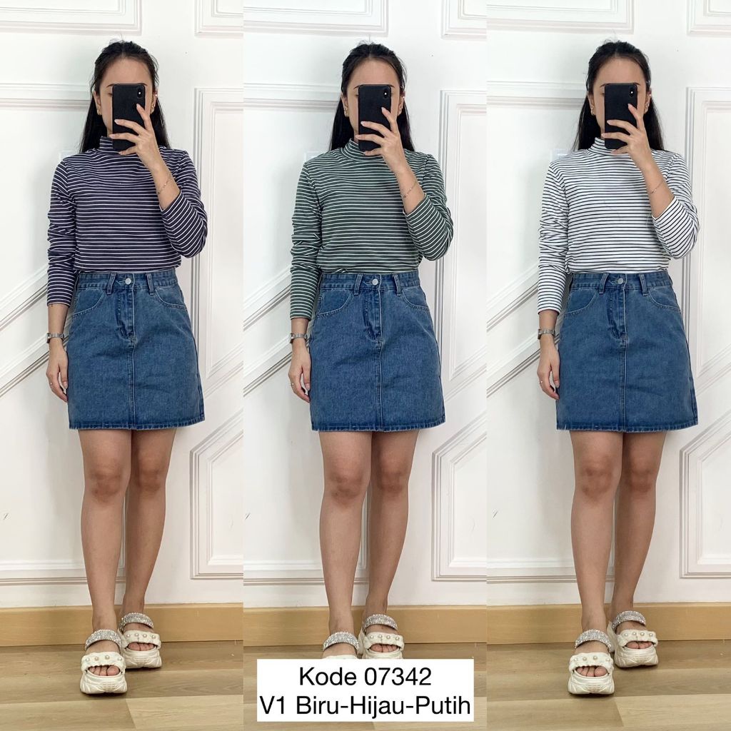 Kaos Stripe Wanita Lengan Panjang I Kaos Salur Lengan Panjang I Garis Garis Lengan Panjang