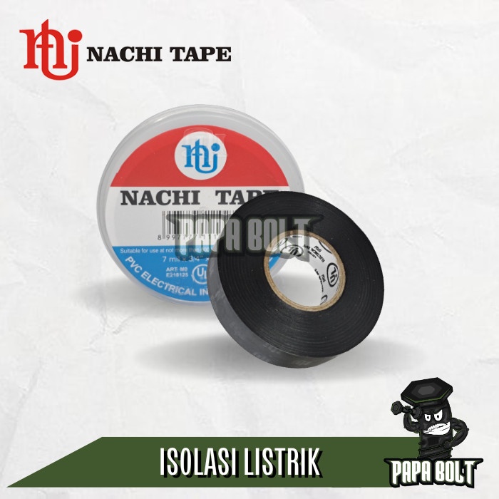 

Nachi Isolasi Kabel Listrik PVC Warna Hitam 3/4 Inch / 18mm x 20meter