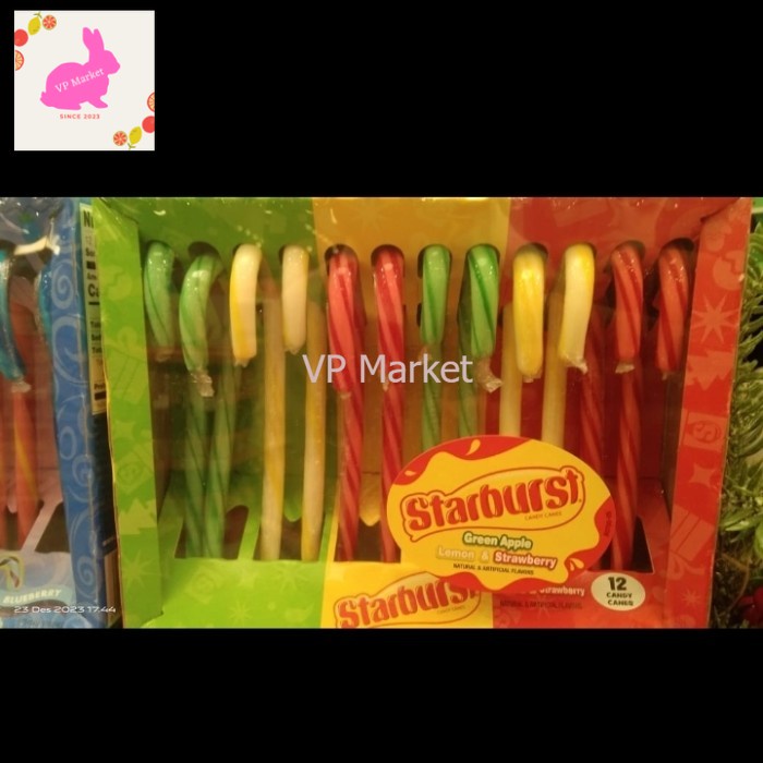 

permen tongkat candy can starburst green Apple lemon strawberry box