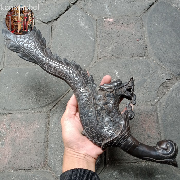 Keris Naga Nogo Liong Hitam Perunggu Besar antik