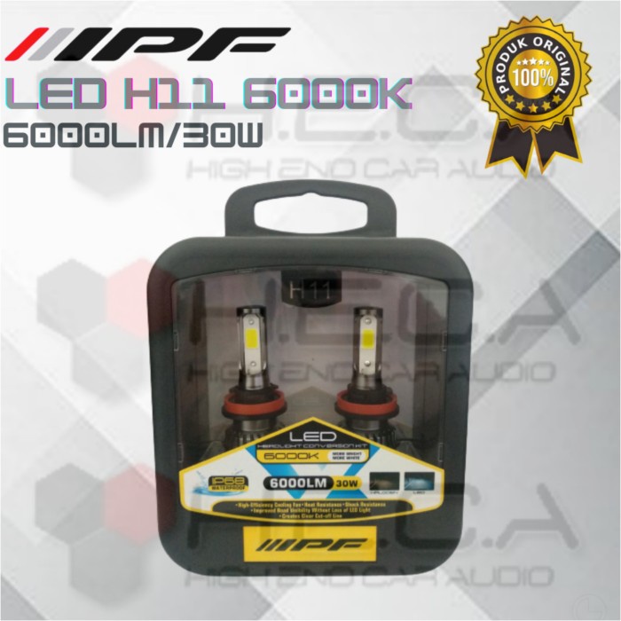 LED IPF H8 & H11 & H16 6000k Lampu Mobil Bohlam ORIGINAL