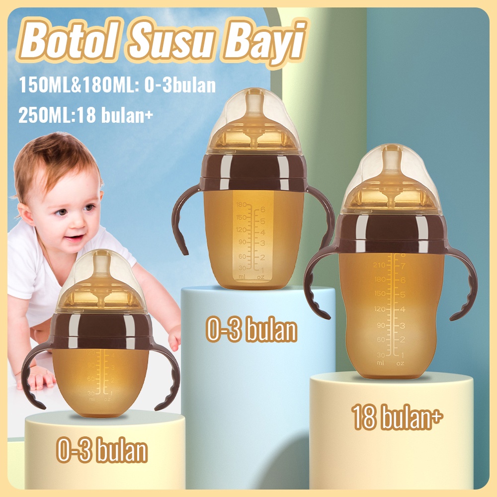 Bayi Dengan Sedotan Botol Susu Bayi Botol Susu Silikon
