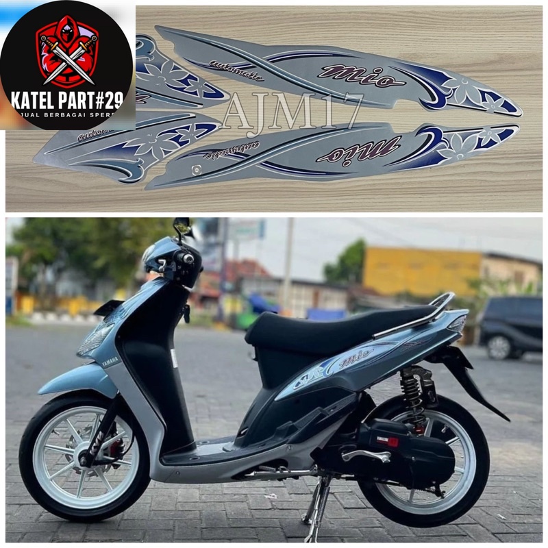 STIKER STRIPING MOTOR MIO SPORTY 2004 BIRU MUDA TELOR ASIN