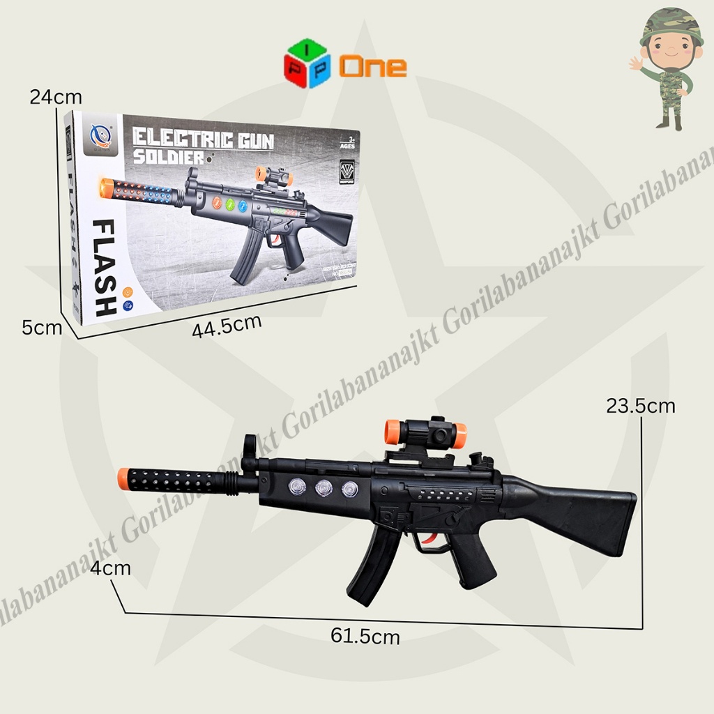 Mainan anak tembakan laser flash led Electric gun mp5 flashing gun