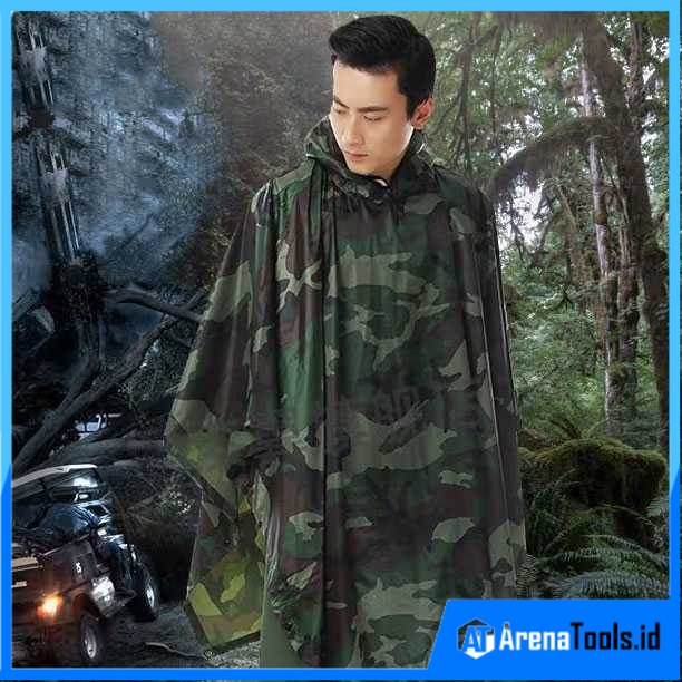 Jas Hujan Ponco Motif Loreng Tentara