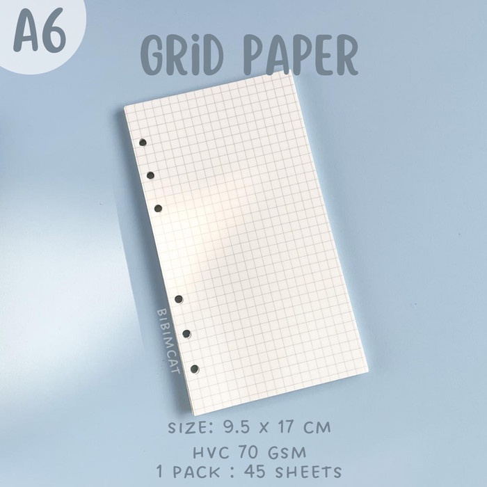 

(A6 Size) Kertas Binder File Organizer Ukuran A6 6 Ring - (A6) Grid Paper