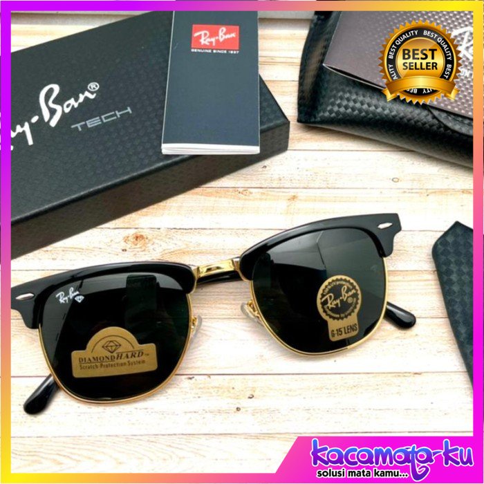 (COD) Kacamata Rayban Clubmaster 3016 Lensa Hard Diamond Kacamata-KU