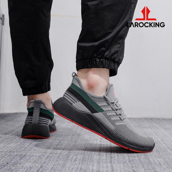 Terlaris ✨ -Larocking - Vortex Abu | Sepatu Sneakers Running Gym Shoes Sports - Abu, 42