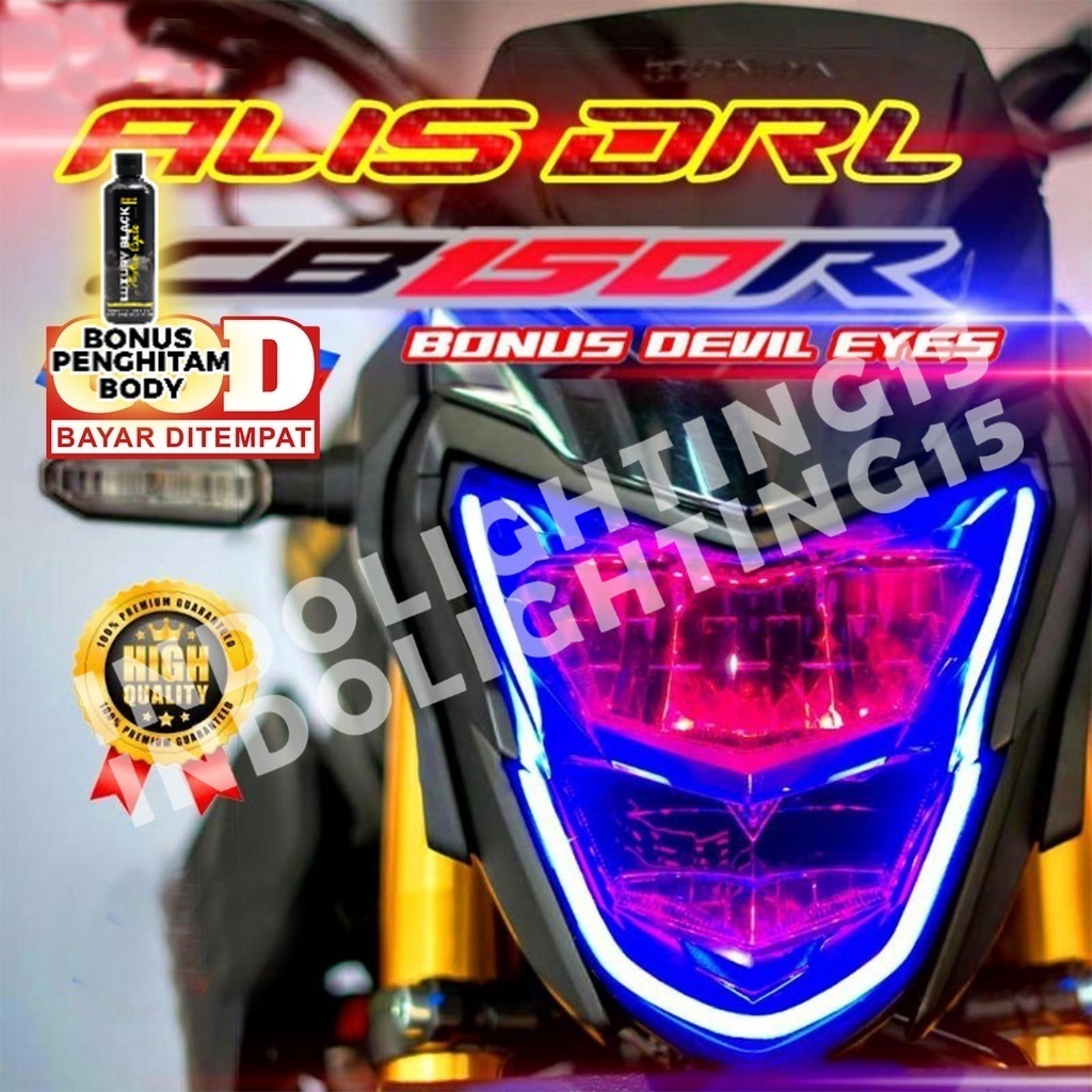 SEPAKET LAMPU ALIS DRL CB 150 R BONUS DEVIL EYES TIDAK BERBINTIK LAMPU HEADLAMP VARIASI CB 150 R LAM