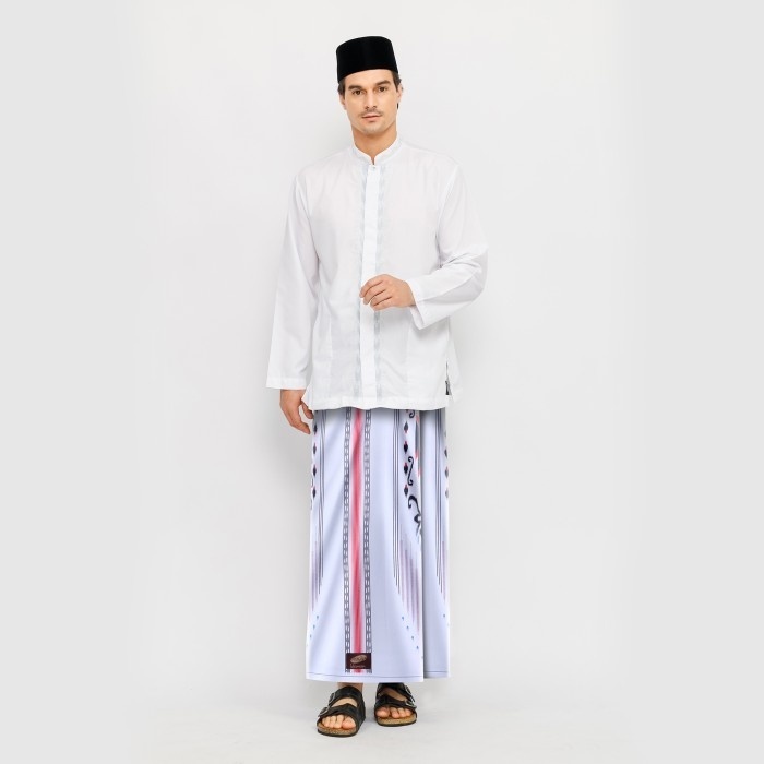 Sarung ATLAS Idaman 555 Kembang Motif BHS SWL 02 Warna Putih
