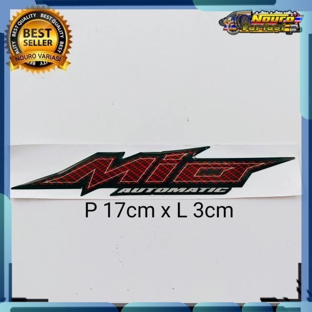 Sticker emblem timbul stiker logo YAMAHA MIO KARBON MERAH THAILAND THAILOOK MOTHAI bagus