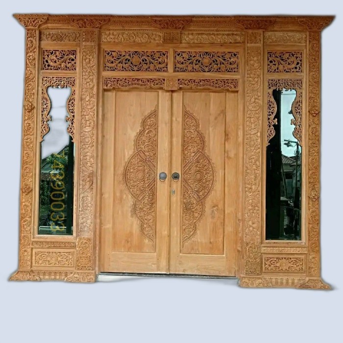 Pintu Gebyok Kombinasi Ram Kaca