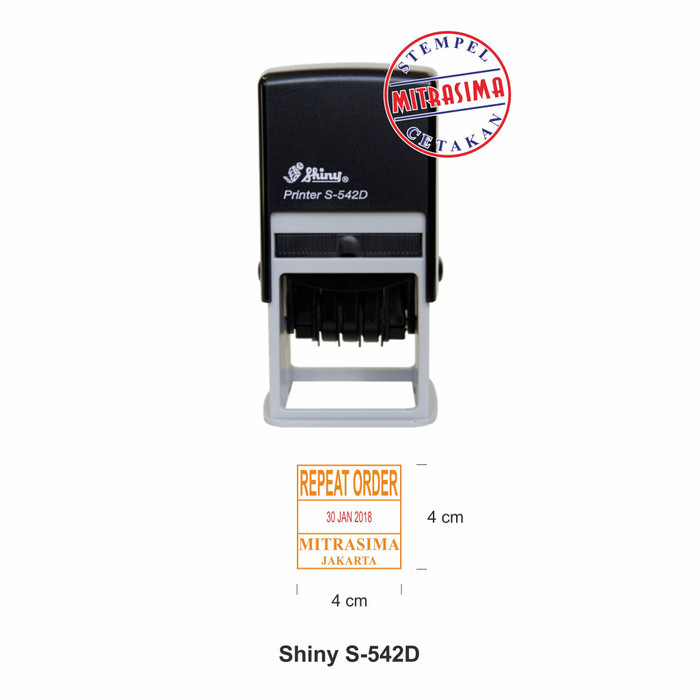 

Stempel Shiny Custom bentuk bujursangkar dengan Tanggal ditengah - Shiny S-524D