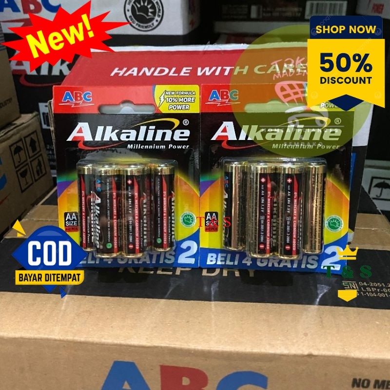 ABC Alkaline LR6 4B+2 | ABC Alkaline A2 isi 6 | ABC AA Alkaline isi 6