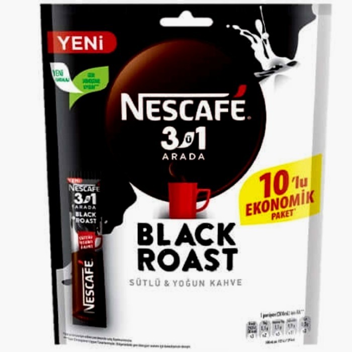 

READY STOCK!!! | NESCAFE | 3 IN 1 | BLACK ROAST | ORIGINAL | TURKIYE | 10 × 15 GRAM | 150 GRAM |