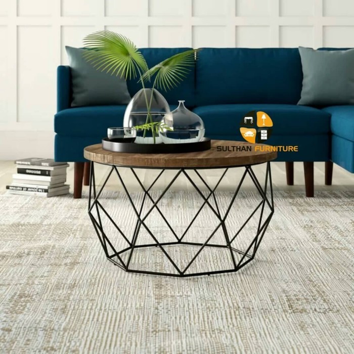 Meja Industrial/Meja Teras/Coffee Table/Meja Kayu Jepara