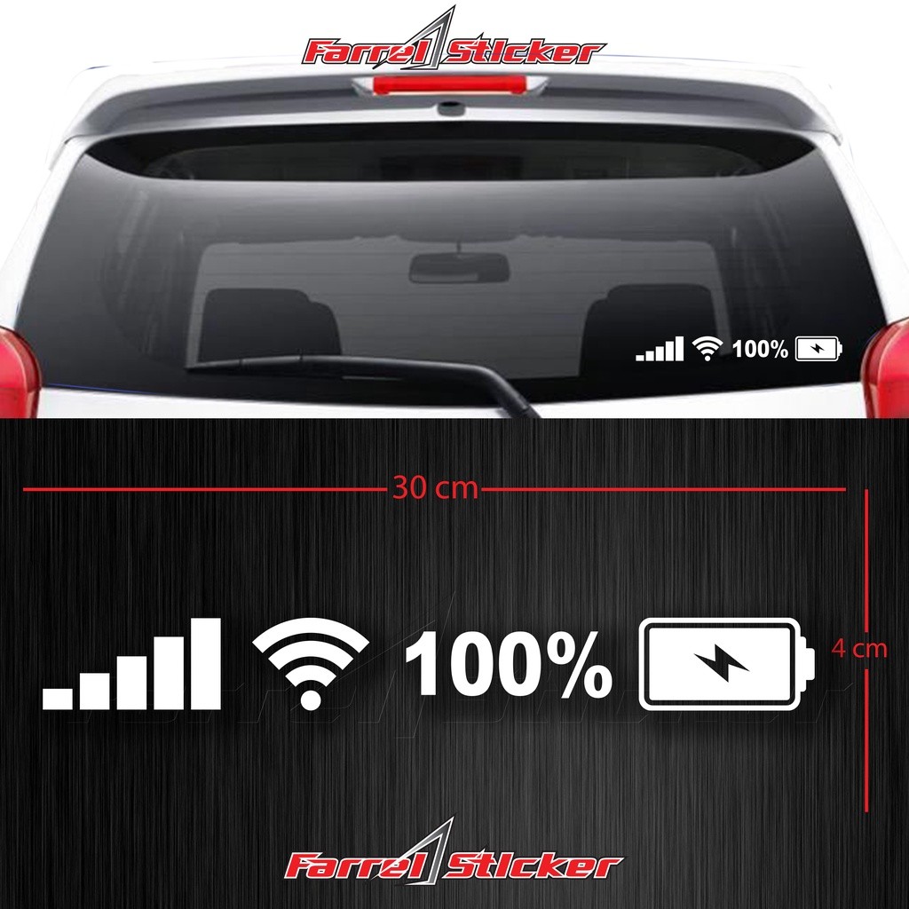 stiker Mobil baterai Sticker sinyal WIFI MOBIL 30CM