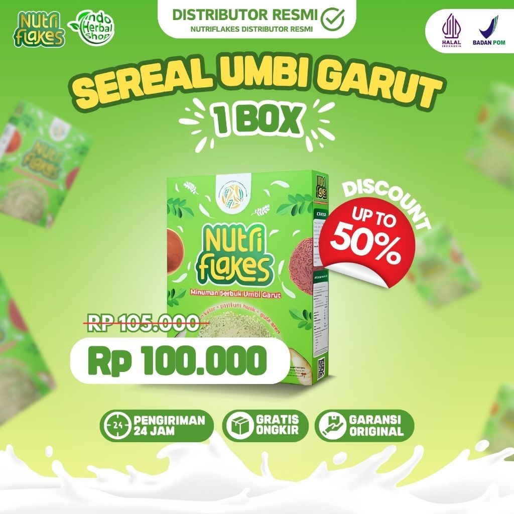 

[GAJIAN SALE] NUTRIFLAKES ORIGINAL Asli Sereal Umbi Garut Asam Lambung Ampuh Mengatasi Asam Lambung Gerd Maag